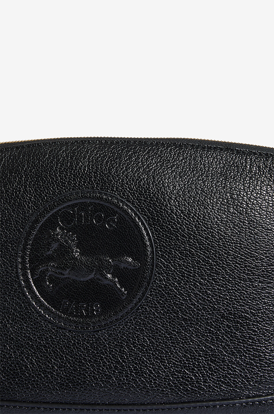 CHLOE Horse Medal grained leather pouch Women BLACK 5