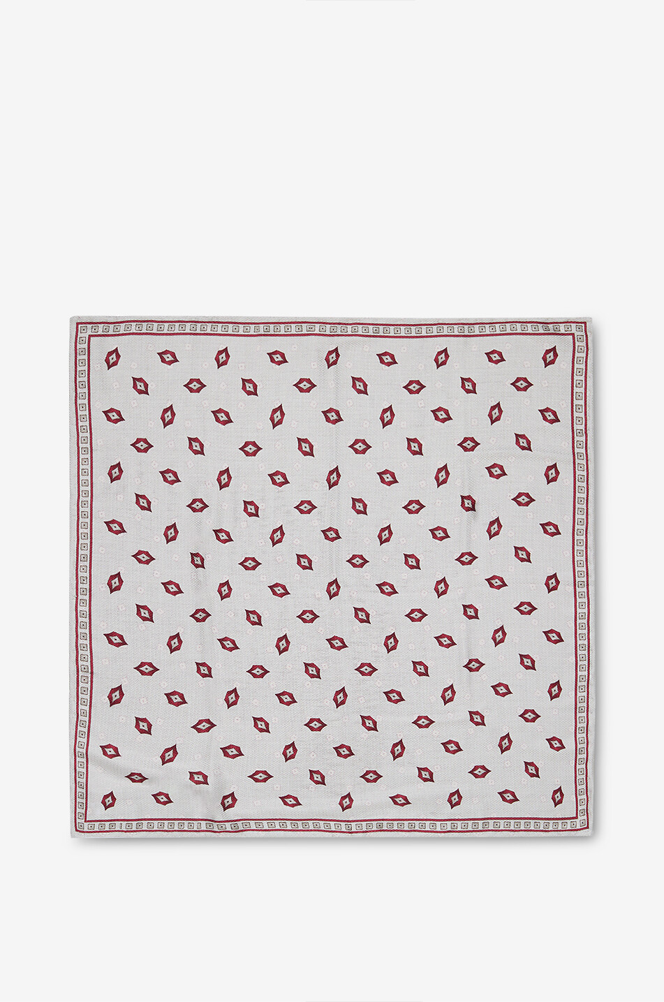 Diamond-patterned silk pocket square