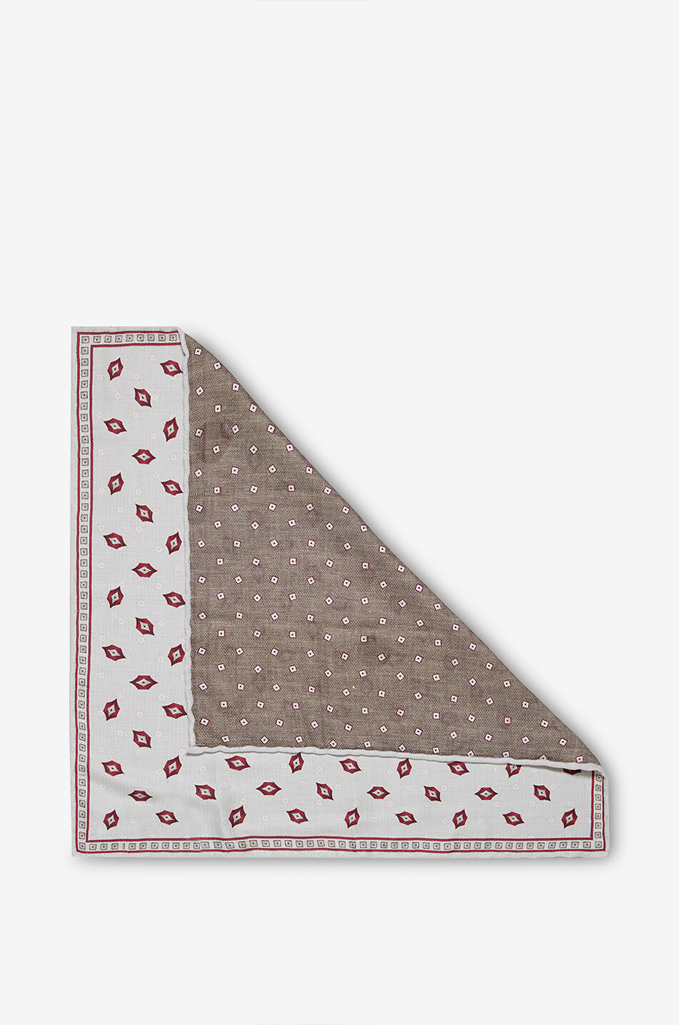 BRUNELLO CUCINELLI Diamond-patterned silk pocket square Men EGGSHELL 2