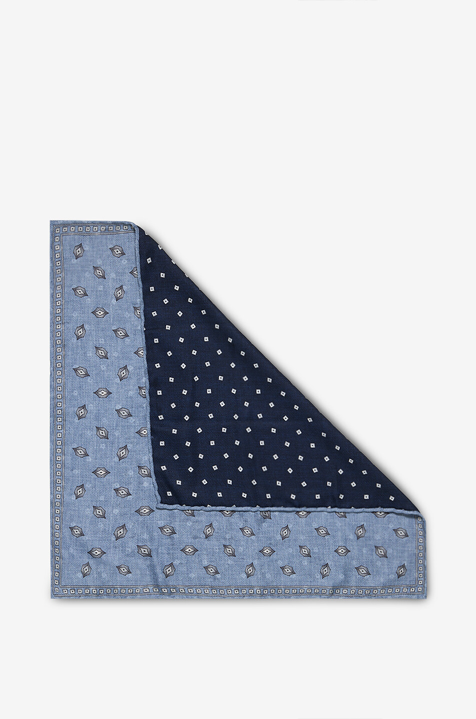 BRUNELLO CUCINELLI Diamond-patterned silk pocket square Men LIGHT BLUE 2