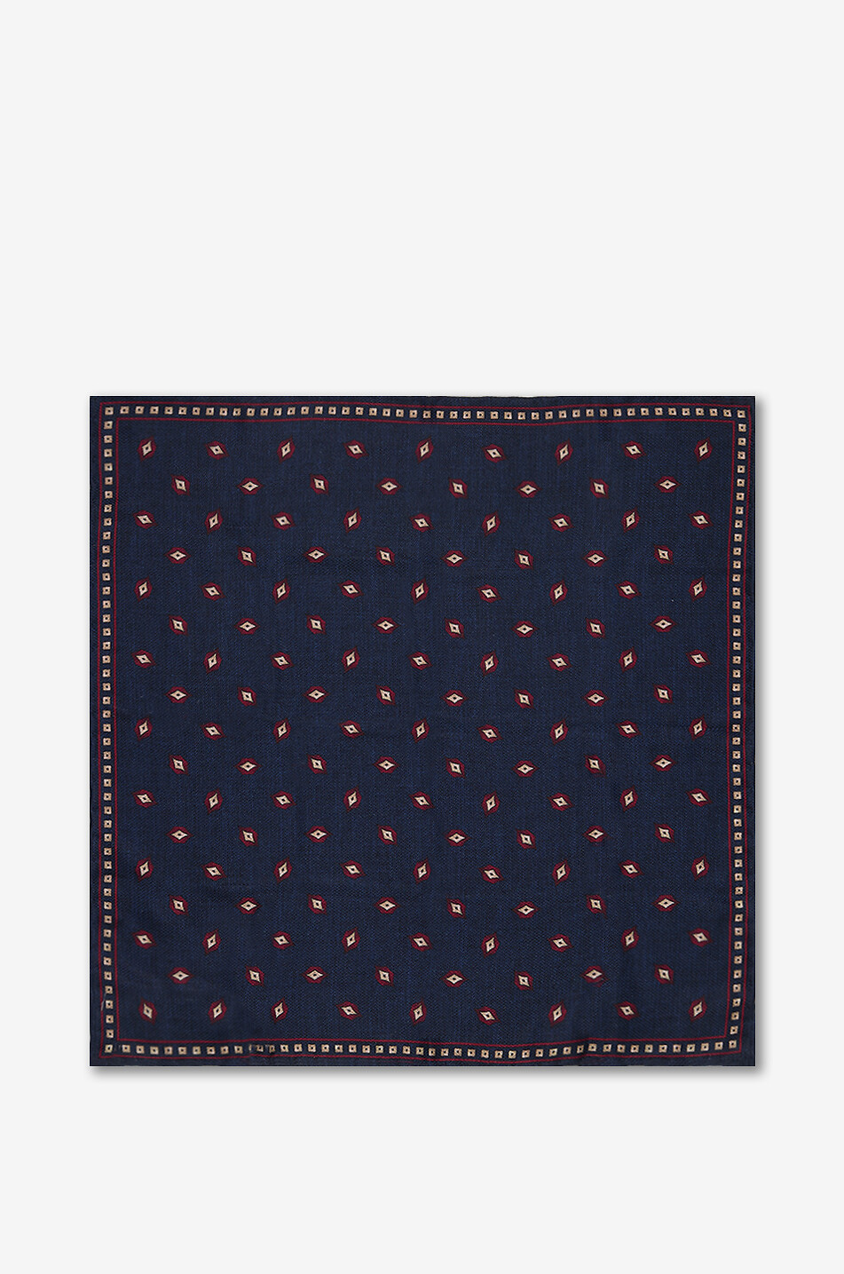 Diamond-patterned silk pocket square