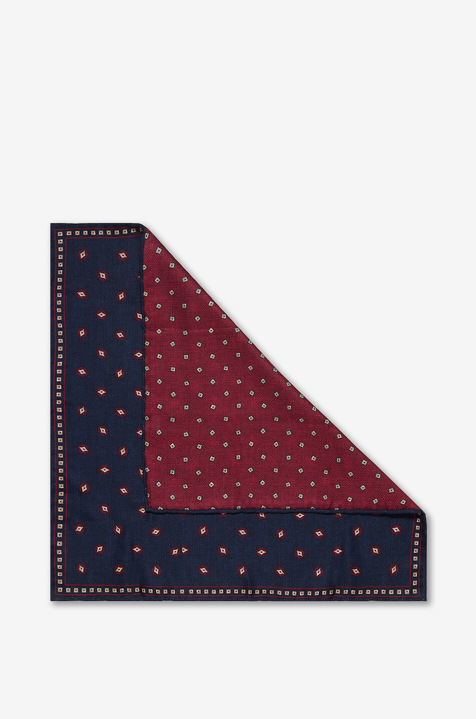 BRUNELLO CUCINELLI Diamond-patterned silk pocket square Men DARK BLUE 2