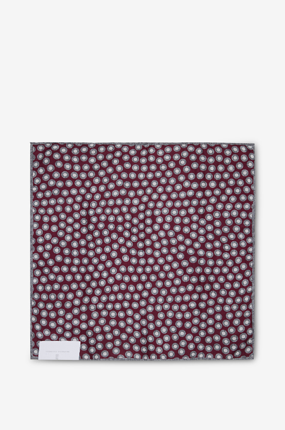 Polka dot printed silk pocket square