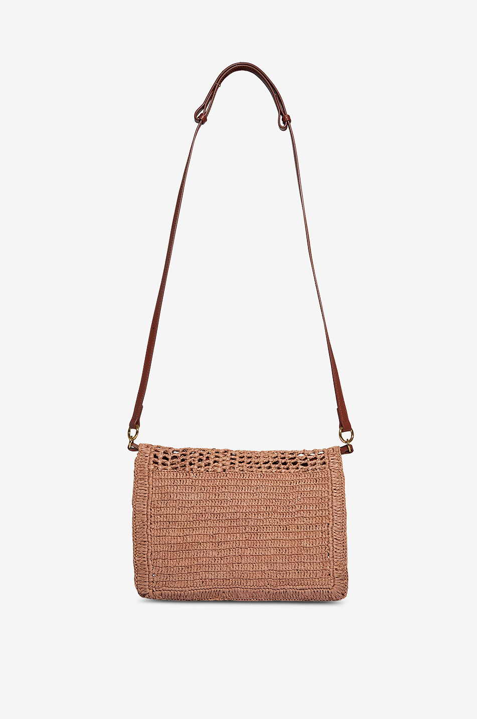 CHLOE Sac porté épaule plat en raphia et cuir Summer Banana Pouch Femme BEIGE 3