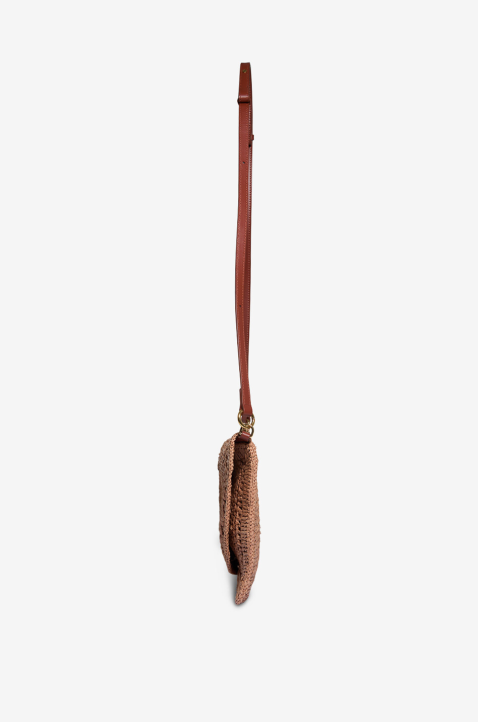 CHLOE Sac porté épaule plat en raphia et cuir Summer Banana Pouch Femme BEIGE 4