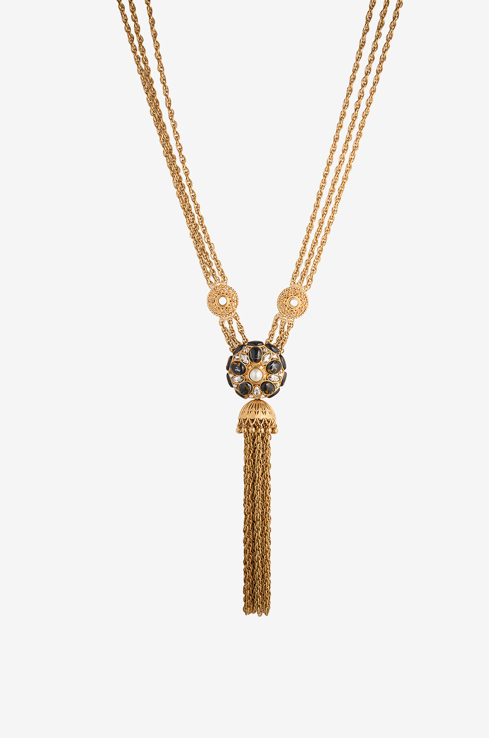 The Chloé Magnificent gold-tone long necklace with marble