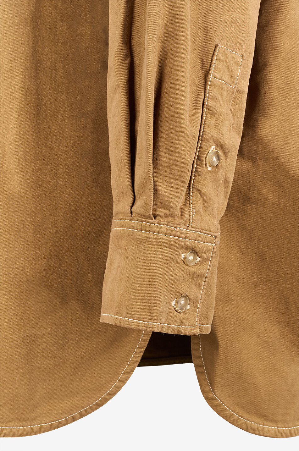 7 FOR ALL MANKIND Lange Hemdjacke aus Twill Nina Damen KAMELFARBEN 3