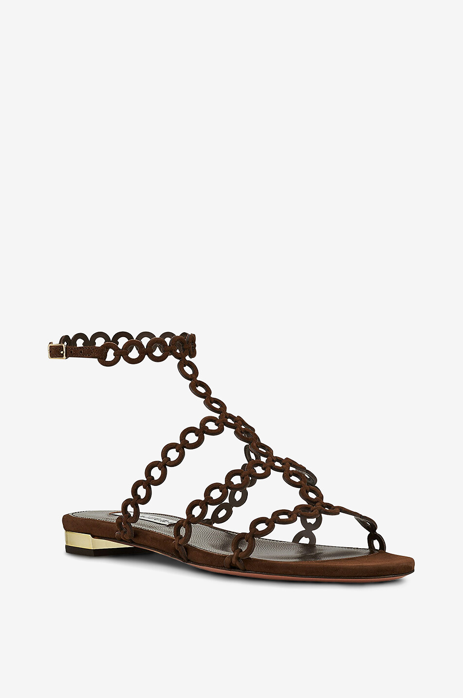 Infinity suede chain flat sandals