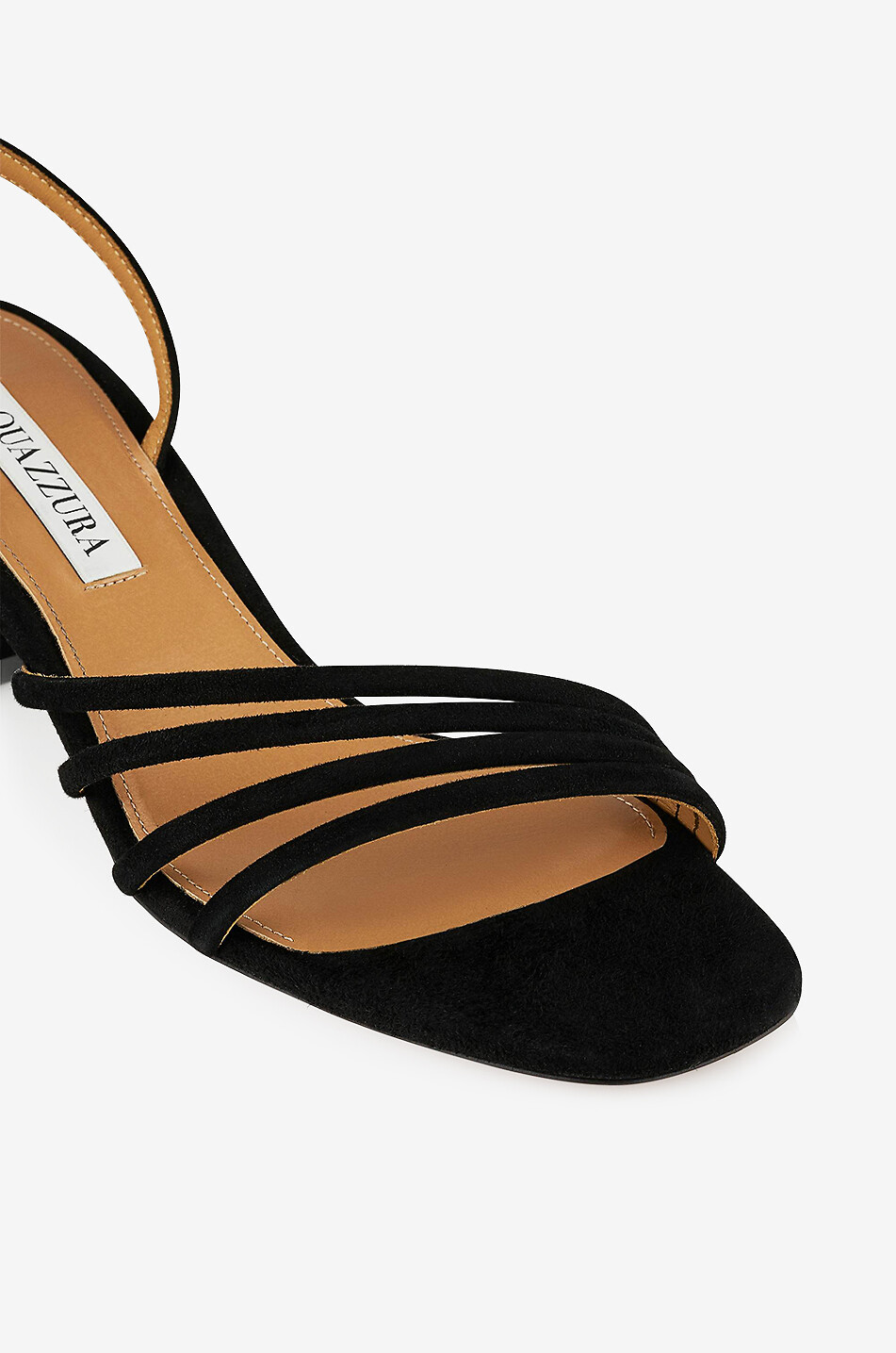 AQUAZZURA Square heel suede sandals Latour Women BLACK 5
