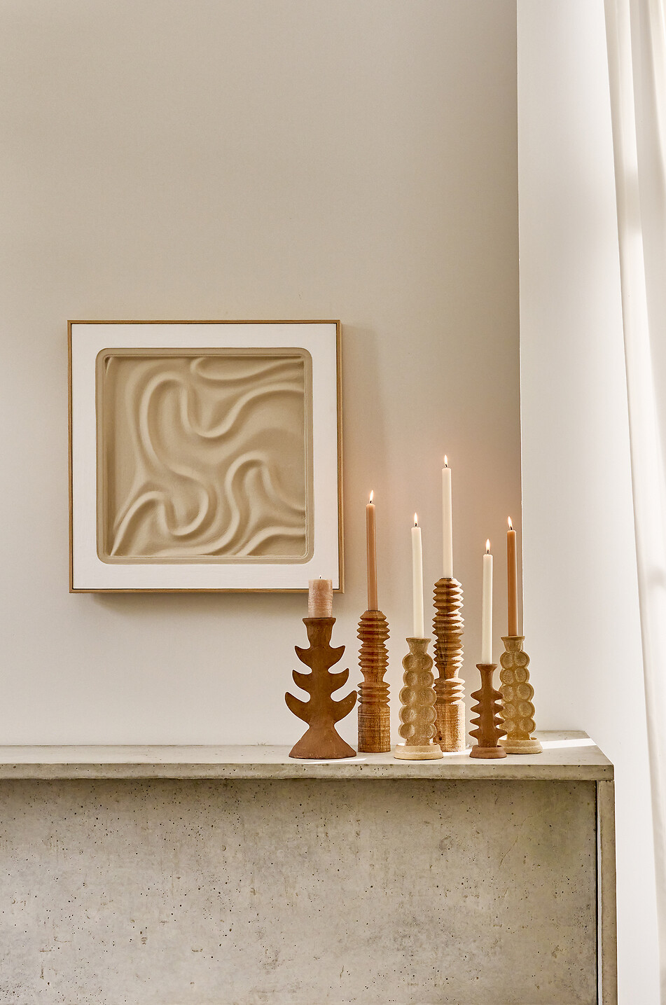 POMAX Kerzenhalter Totem Haus BEIGE 3