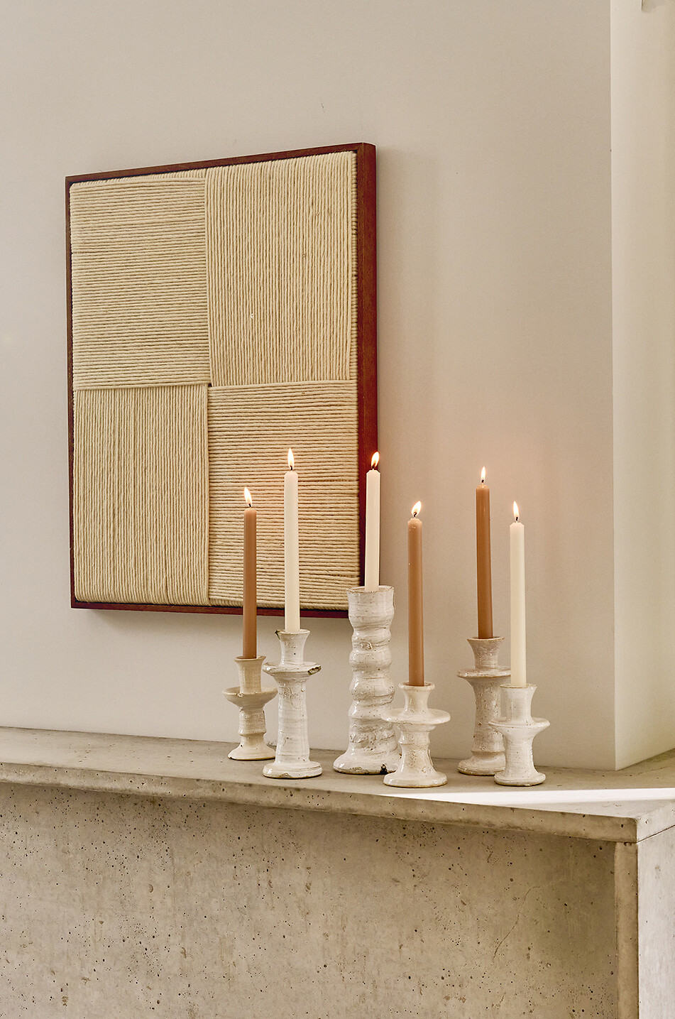 POMAX Azahara clay candlestick - H15 Home WHITE 3