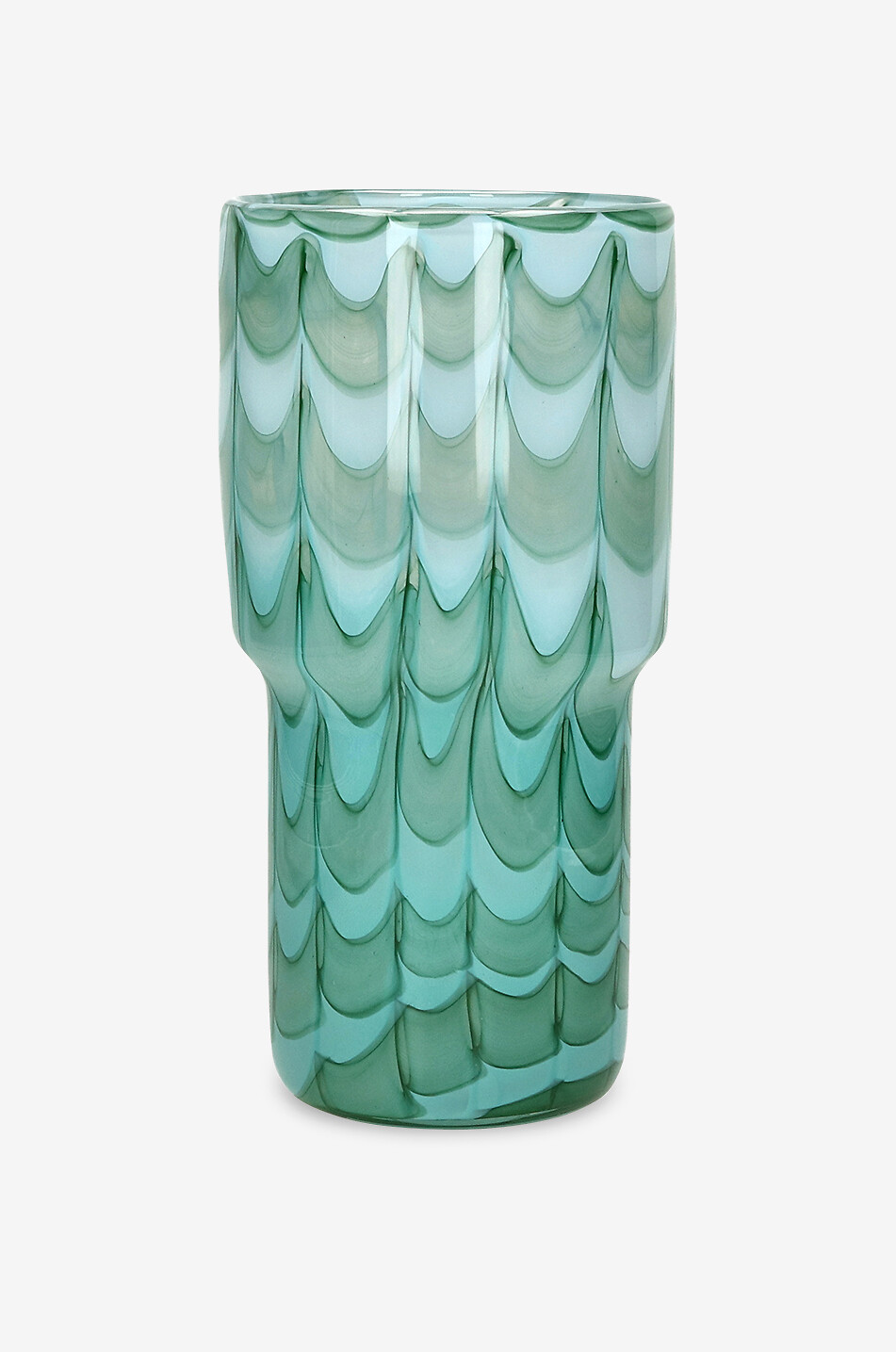 POMAX Vase en verre Waves Maison VERT 1