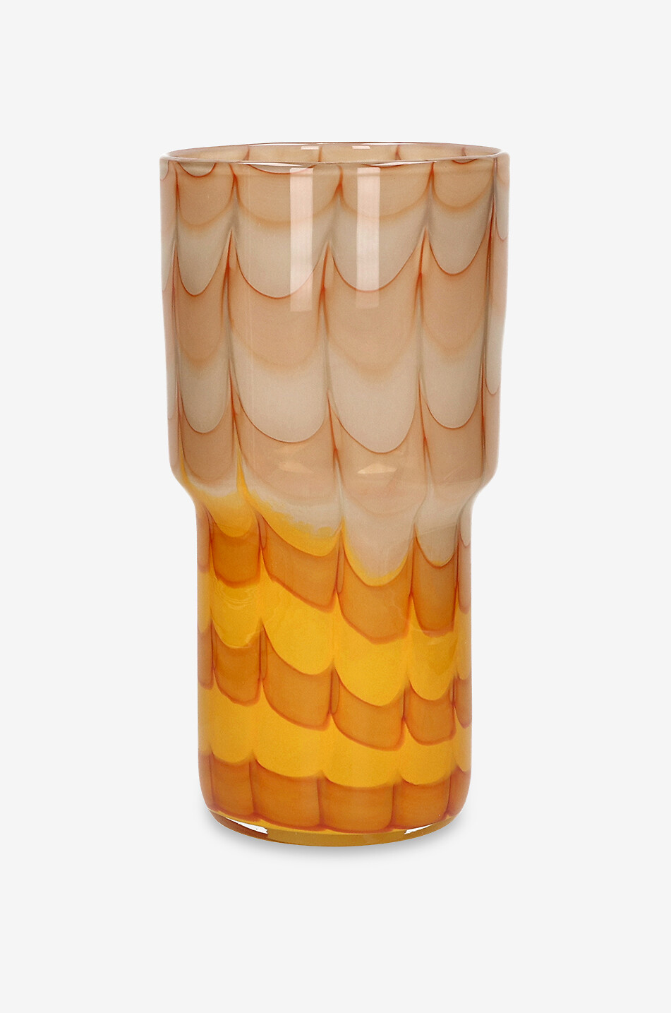 POMAX Vase en verre Waves Maison JAUNE 1