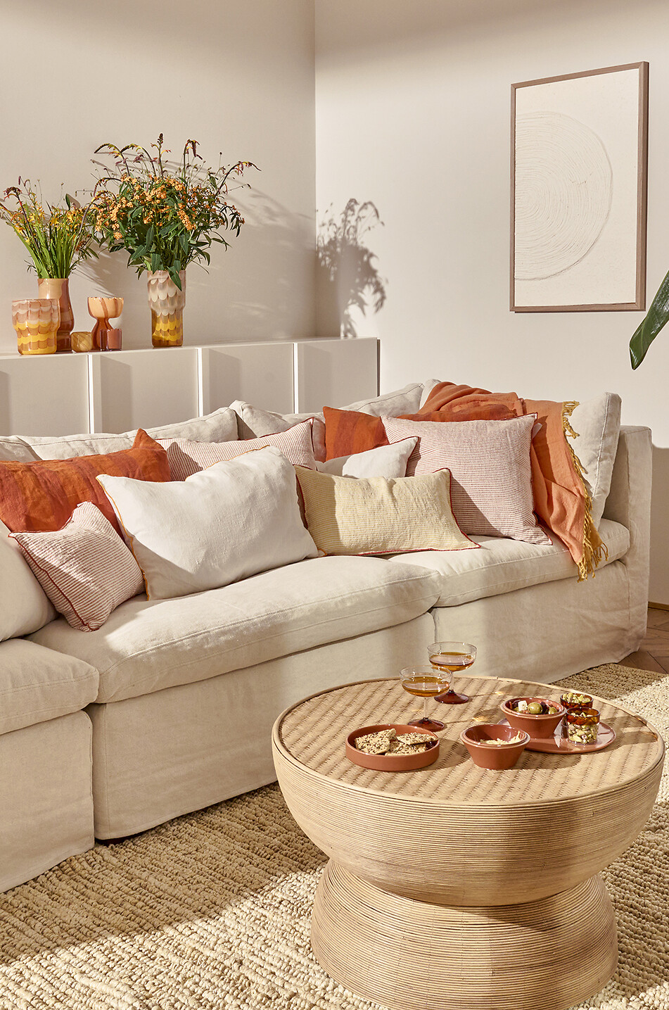 POMAX Vase en verre Waves Maison JAUNE 3