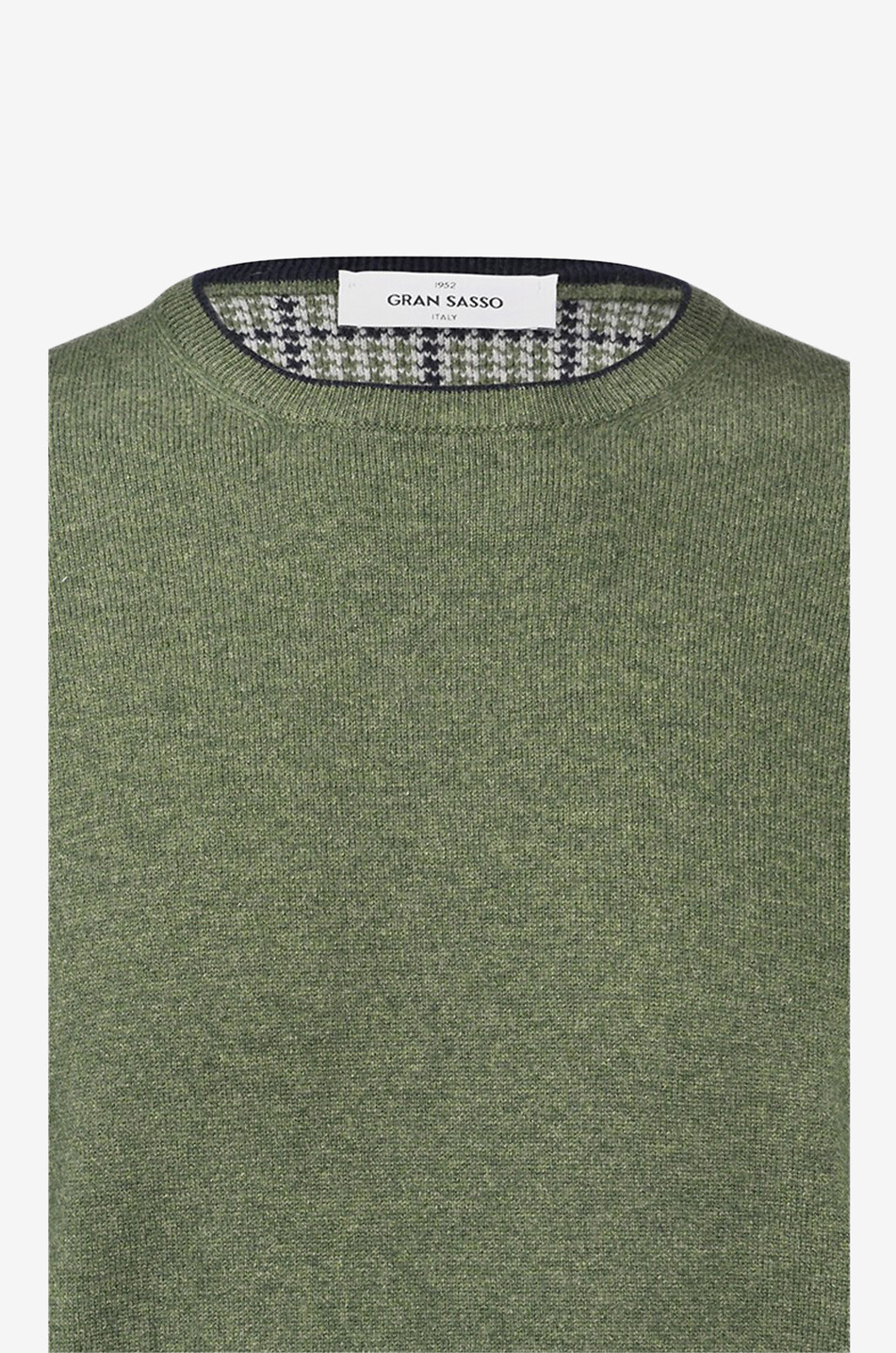 GRAN SASSO Pull fin en laine et cachemire à renfort coude Homme VERT FONCÉ 3