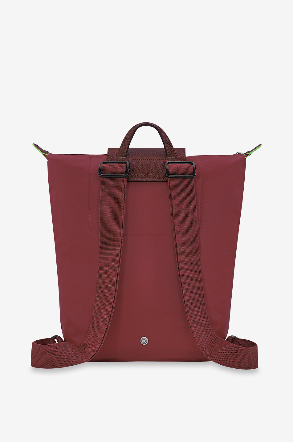 LONGCHAMP Sac à dos en toile et cuir de Russie Le Pliage Green M Femme ROUGE FONCÉ 4