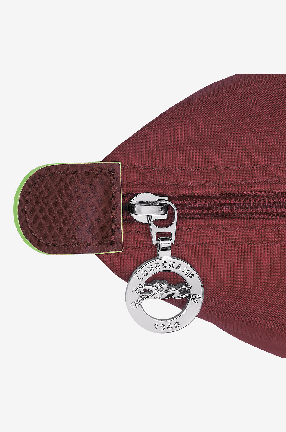 LONGCHAMP Sac à dos en toile et cuir de Russie Le Pliage Green M Femme ROUGE FONCÉ 6