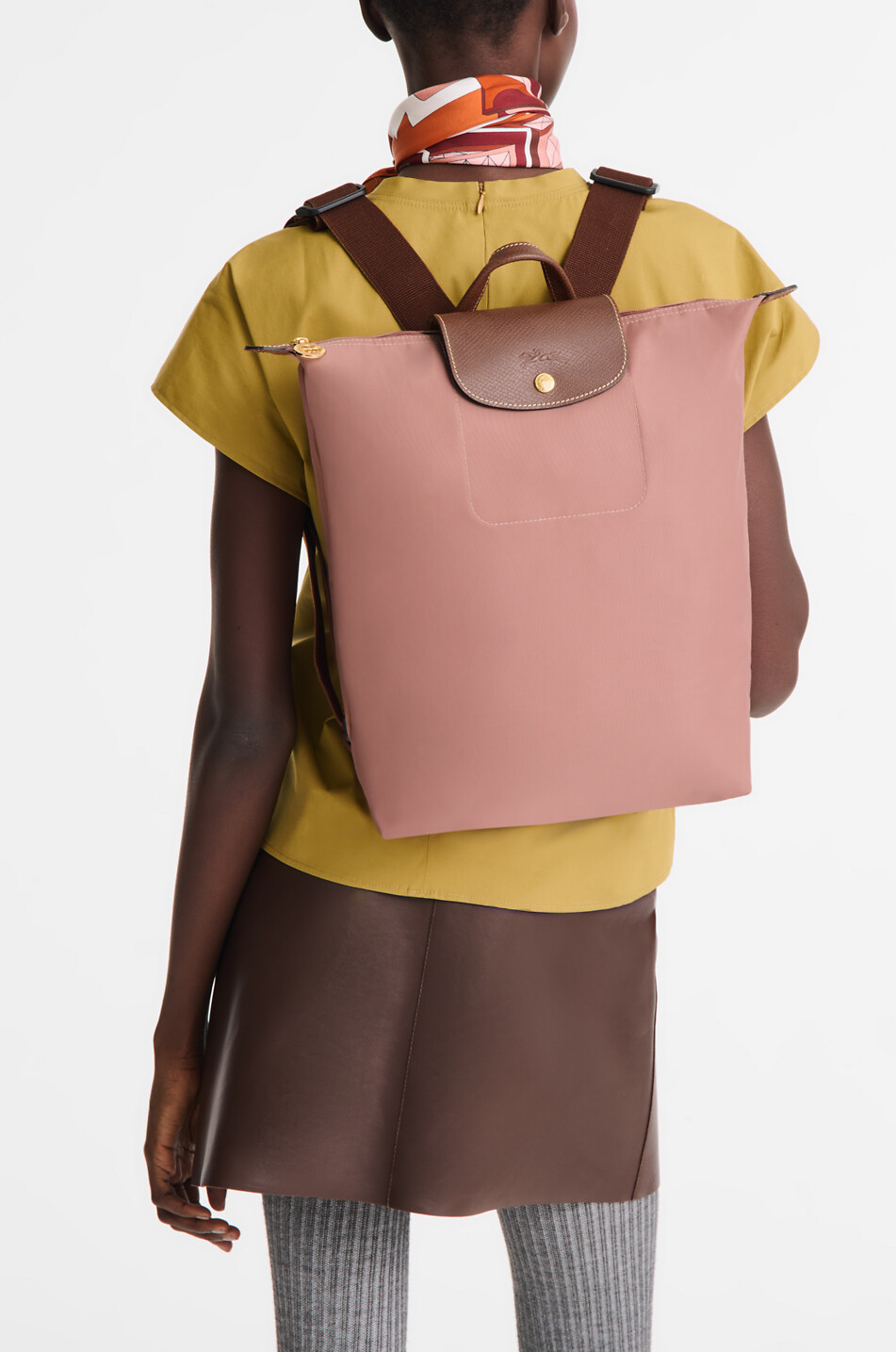 Sac à dos en toile et cuir de Russie Le Pliage Original M