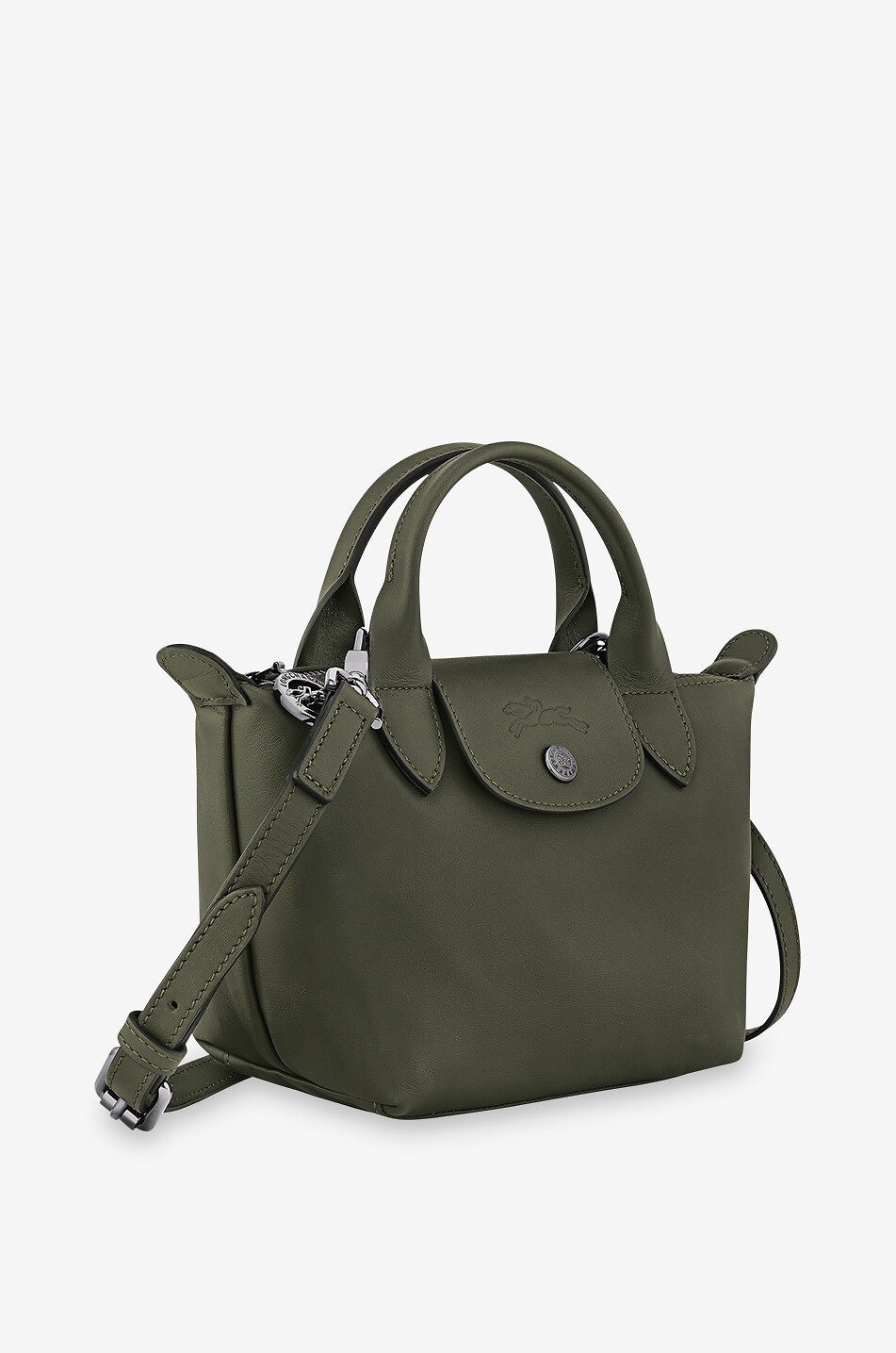 LONGCHAMP Sac à main en cuir Le Pliage Xtra XS Femme VERT FONCÉ 2