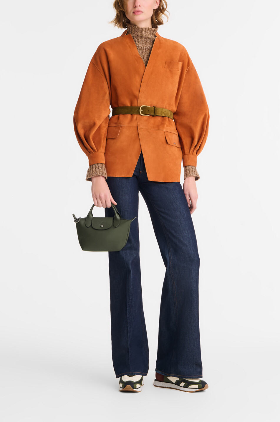 LONGCHAMP Sac à main en cuir Le Pliage Xtra XS Femme VERT FONCÉ 3