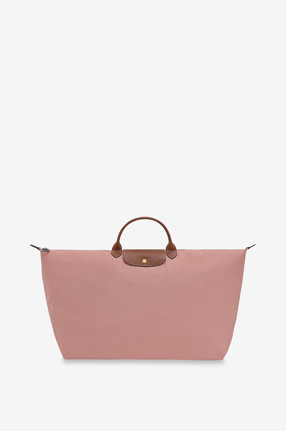 LONGCHAMP Sac de voyage en toile et cuir de Russie Le Pliage Original M Femme ROSE CLAIR 1