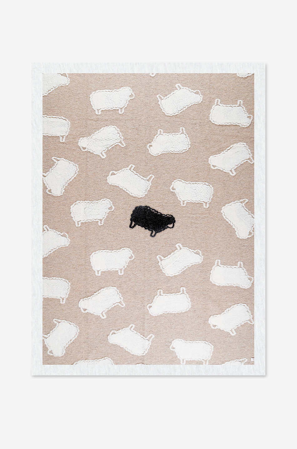 BIELLA FABRICS Sheep embroidered virgin wool blanket Home MULTI COLOURED 2