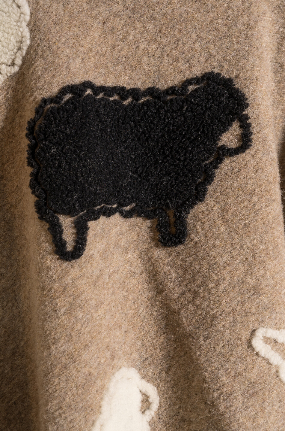 BIELLA FABRICS Sheep embroidered virgin wool blanket Home MULTI COLOURED 4