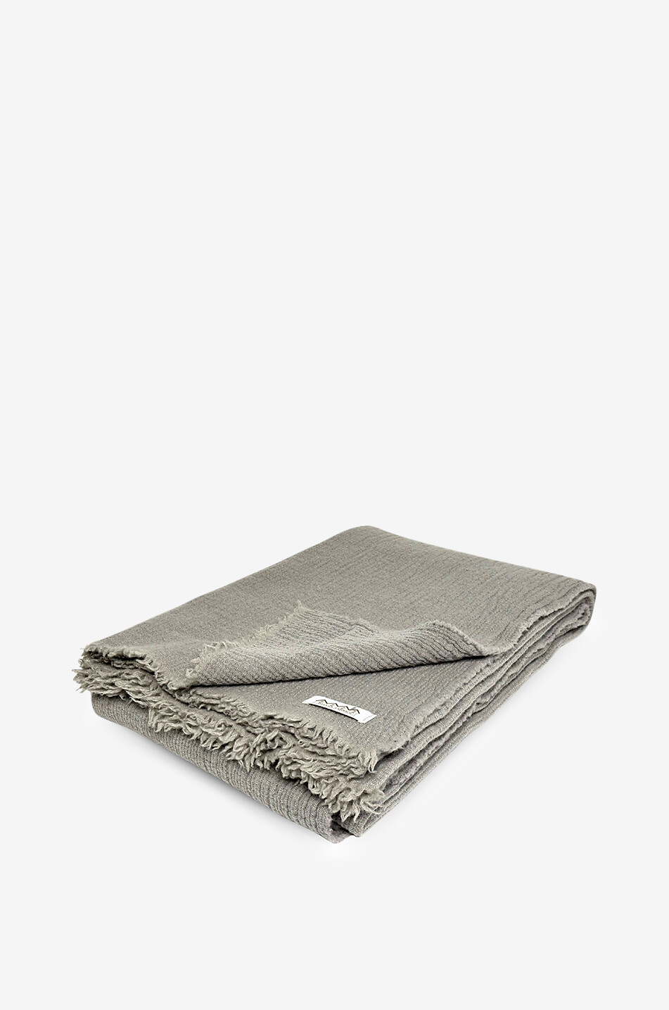 BIELLA FABRICS Textured wool blanket Home GREY 1