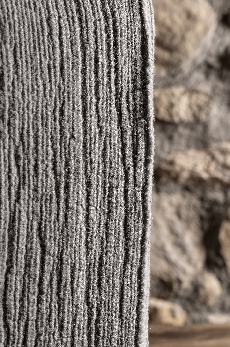 BIELLA FABRICS Textured wool blanket Home GREY 3