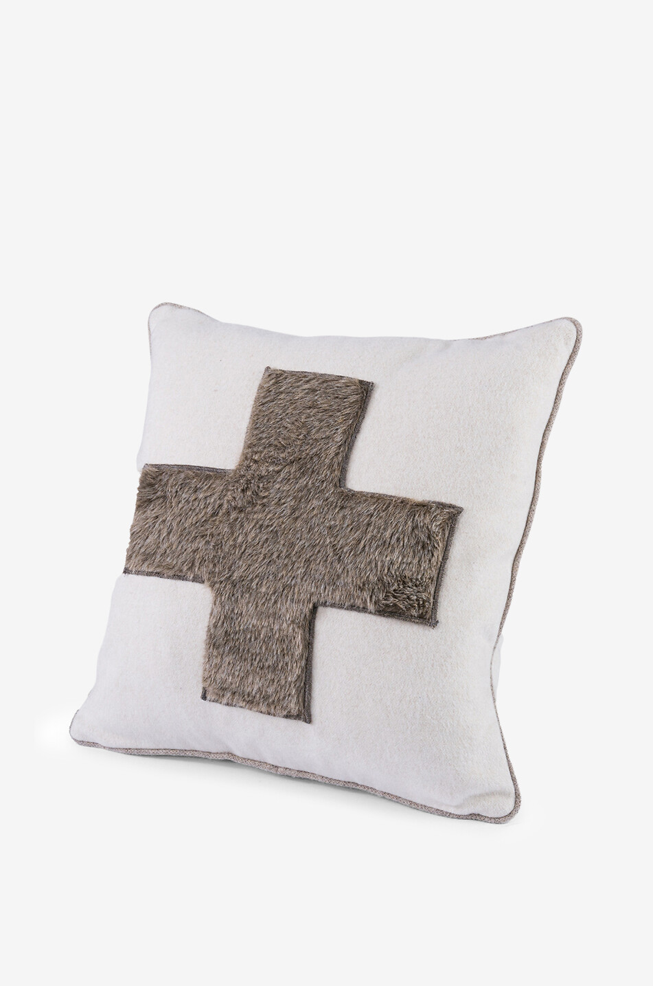 BIELLA FABRICS Coussin carré en laine mélangée motif croix Maison MULTICOLORE 1