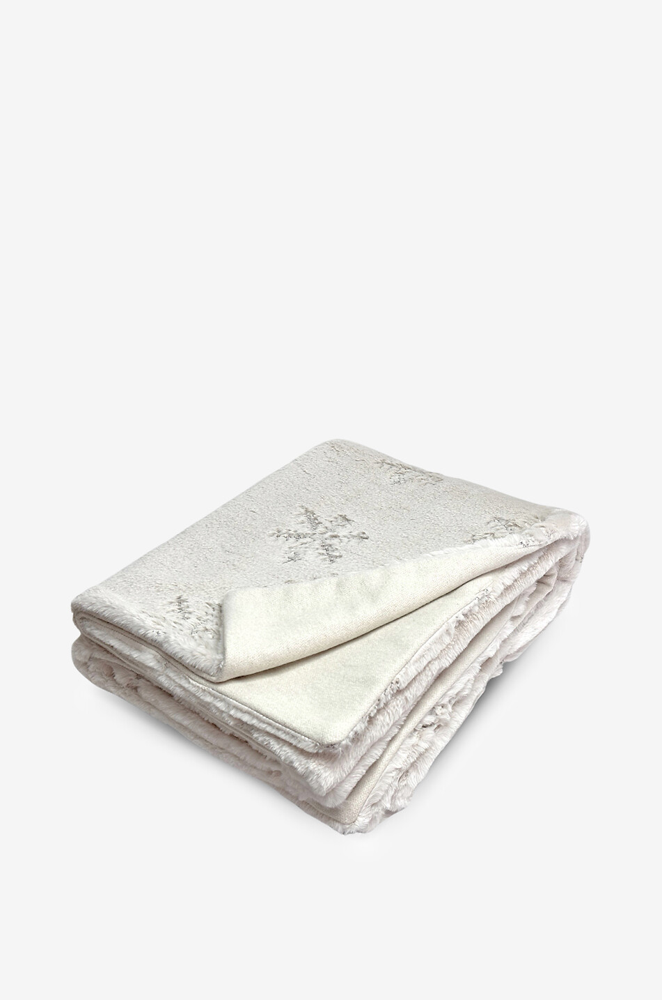 Ice crystal patterned wool blend blanket