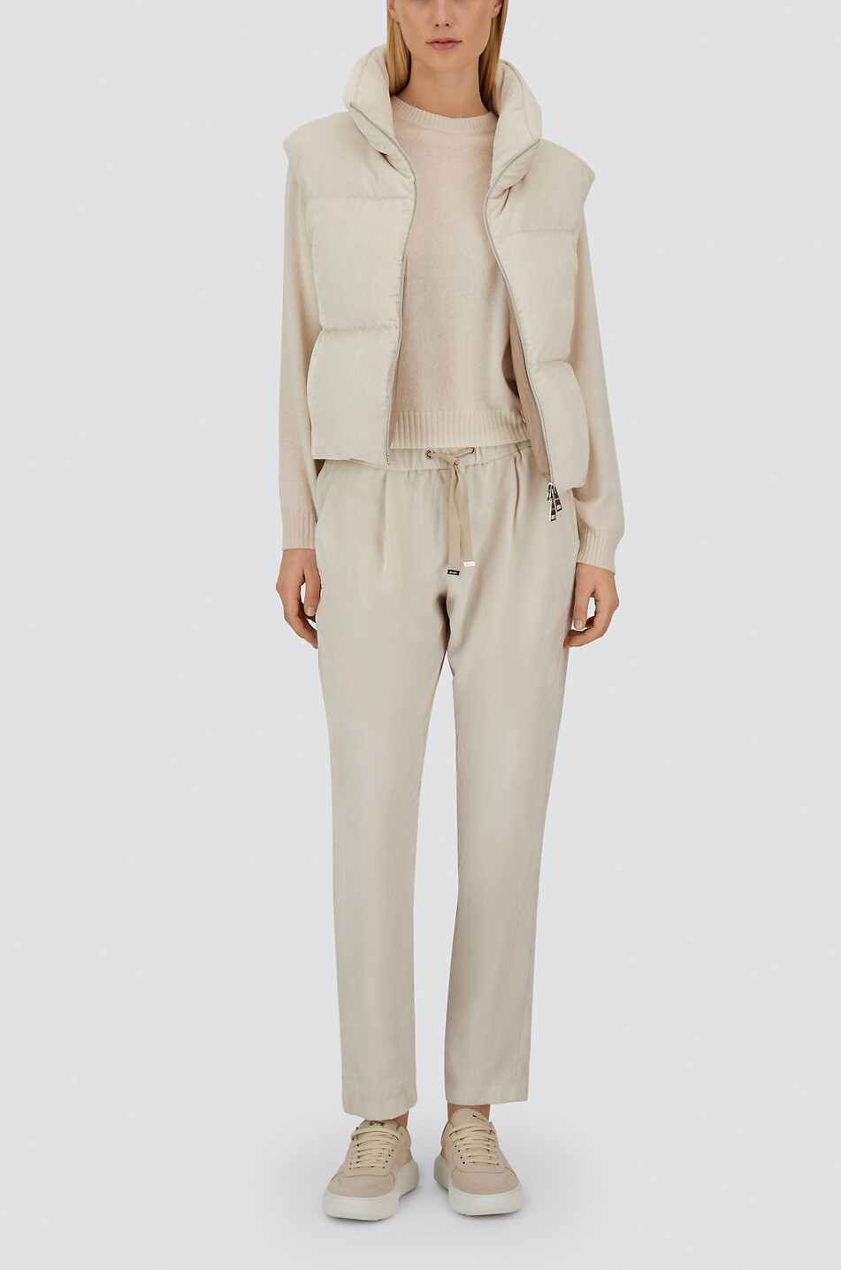 HERNO Jogginghose aus Cord und Lurex Resort Damen Hellbeige 6