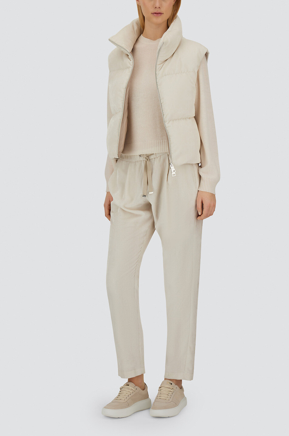 HERNO Jogginghose aus Cord und Lurex Resort Damen Hellbeige 7