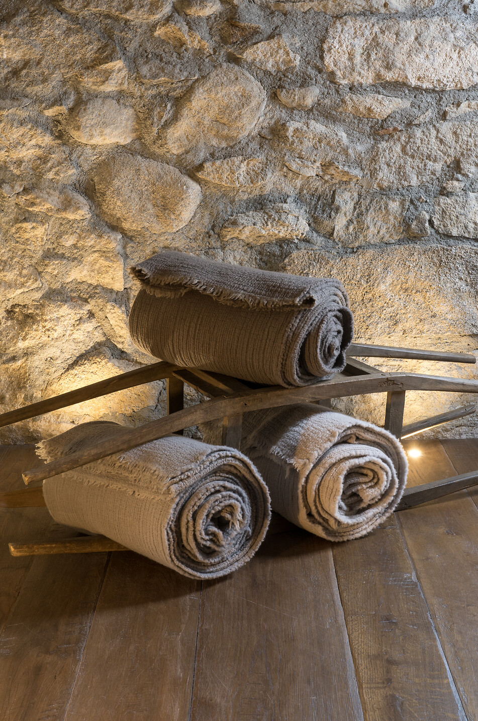 BIELLA FABRICS Textured wool blanket Home GREY 2