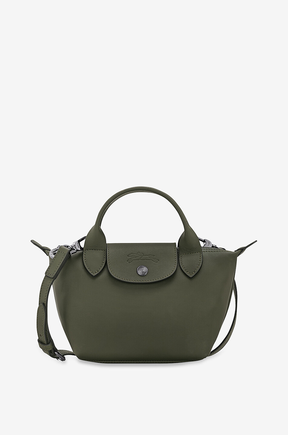 LONGCHAMP Sac à main en cuir Le Pliage Xtra XS Femme VERT FONCÉ 1