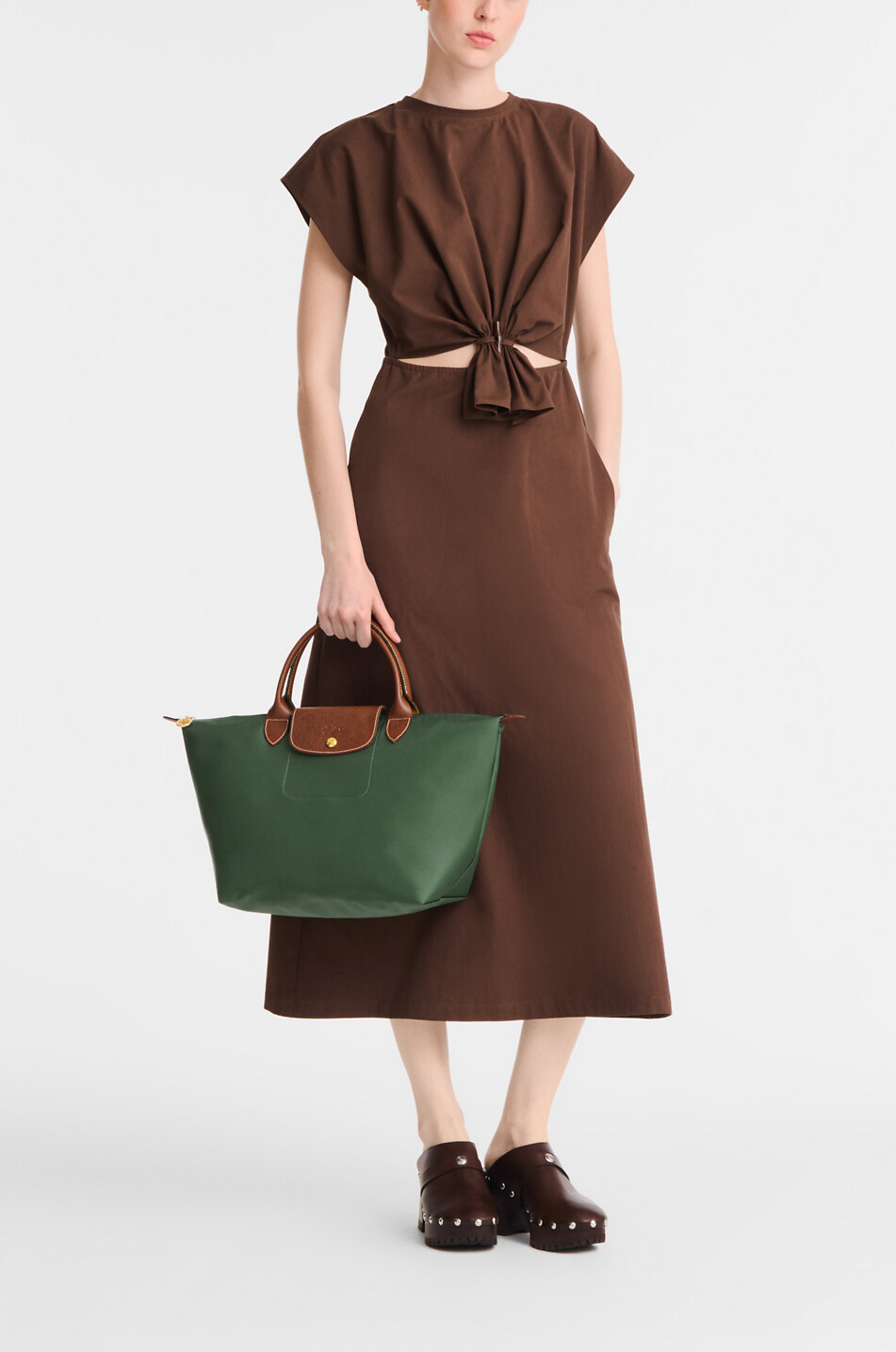 LONGCHAMP Sac à main en toile Le Pliage Original M Femme VERT 3