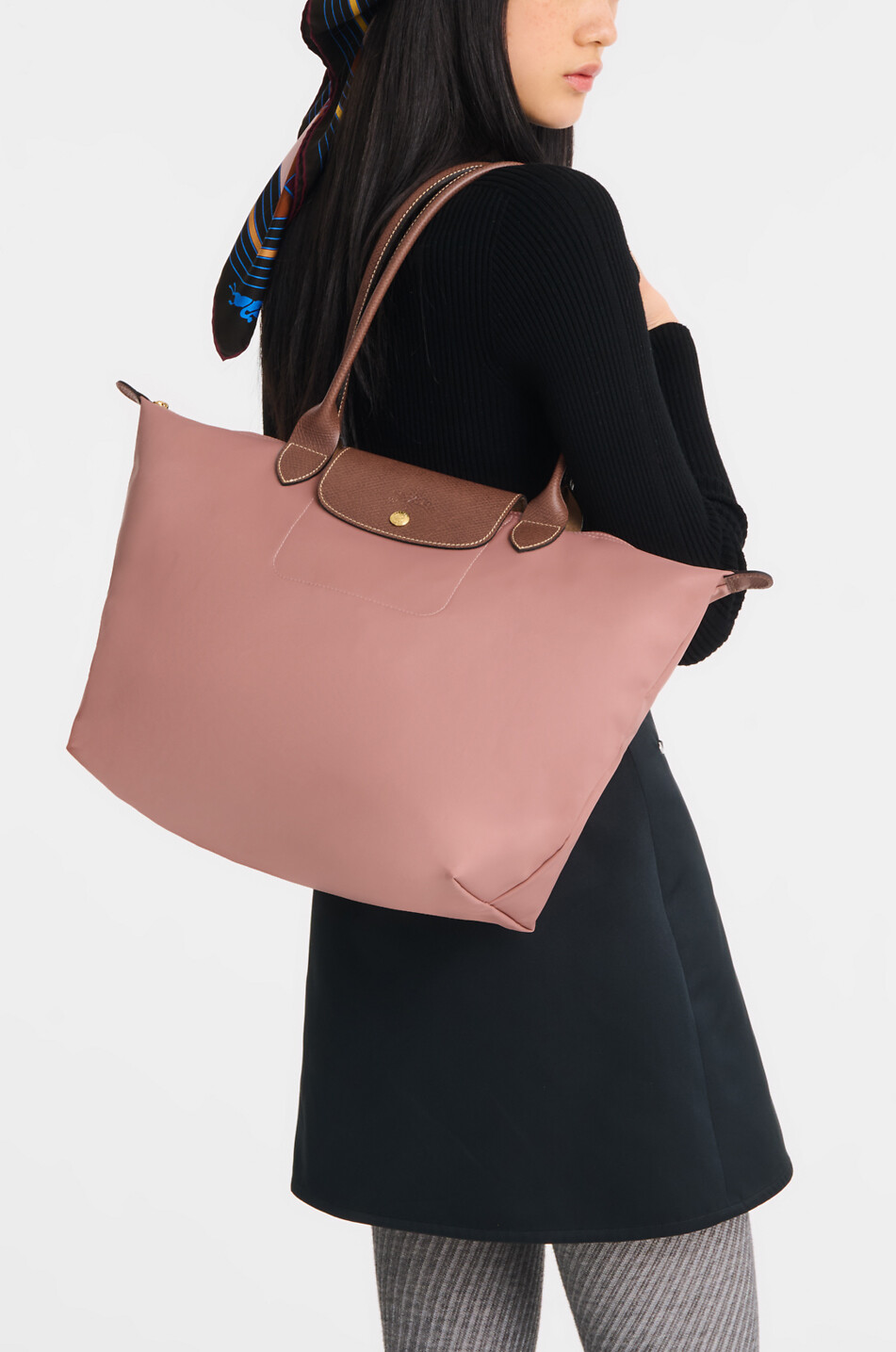 LONGCHAMP Le Pliage Original L coated canvas tote bag Women LIGHT PINK 3
