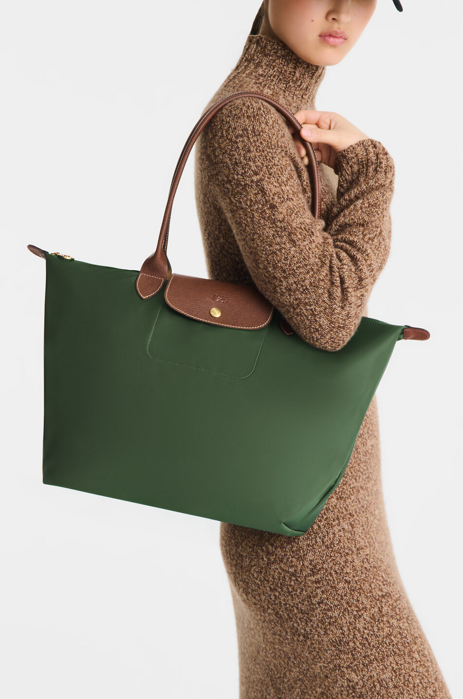 LONGCHAMP Le Pliage Original L coated canvas tote bag Women GREEN 3