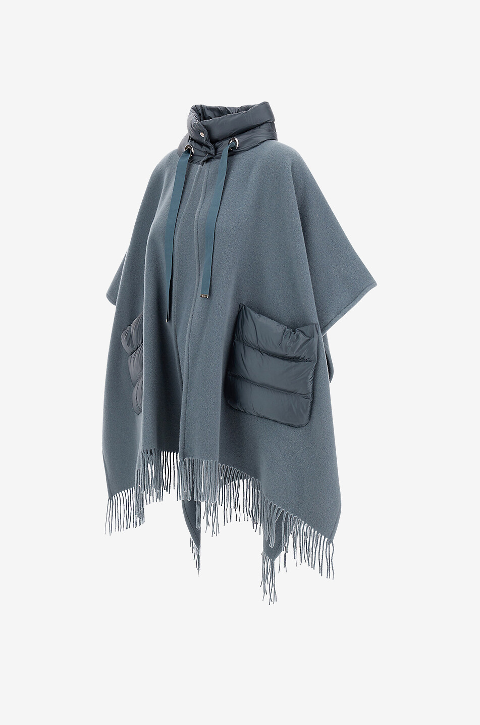 HERNO Resort Warmy Nylon Ultralight wool and cashmere poncho Women DARK BLUE 8