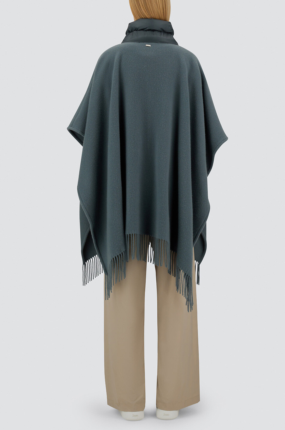 HERNO Resort Warmy Nylon Ultralight wool and cashmere poncho Women DARK BLUE 4