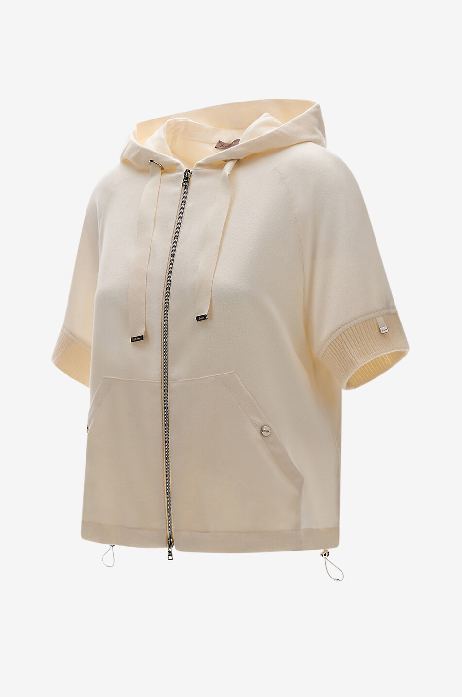 HERNO Kurzarm-Sweatjacke aus Kaschmir und Seide Resort Damen CREMEFARBEN 3