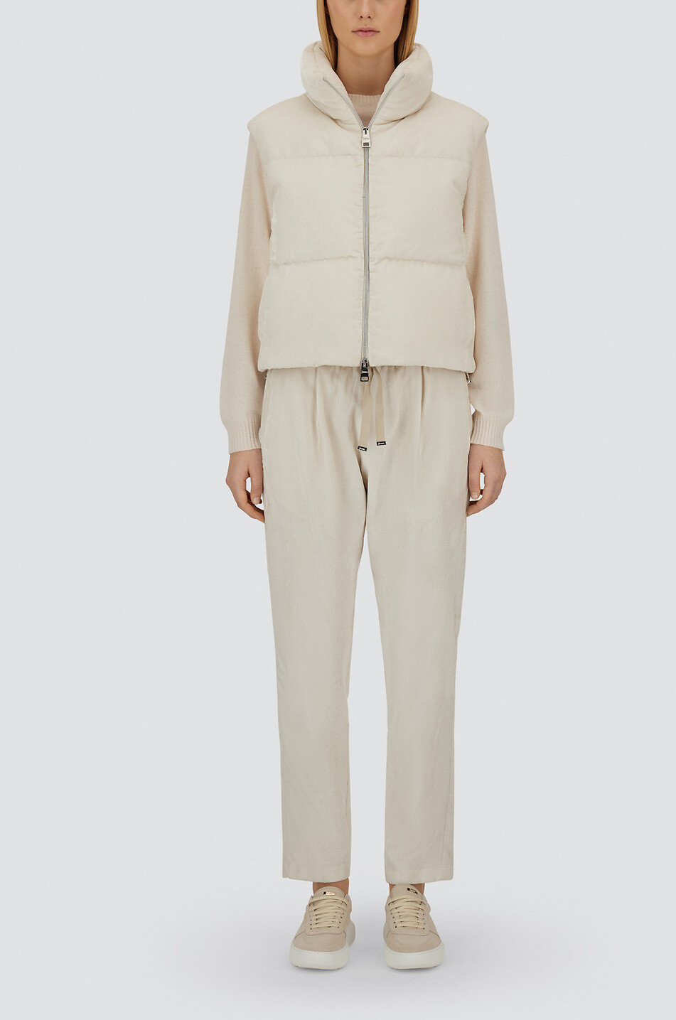 HERNO Jogginghose aus Cord und Lurex Resort Damen Hellbeige 3