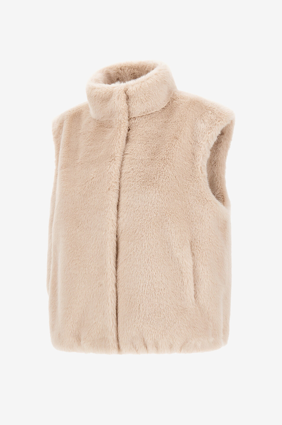 HERNO Resort Mink faux fur vest Women Light beige 8
