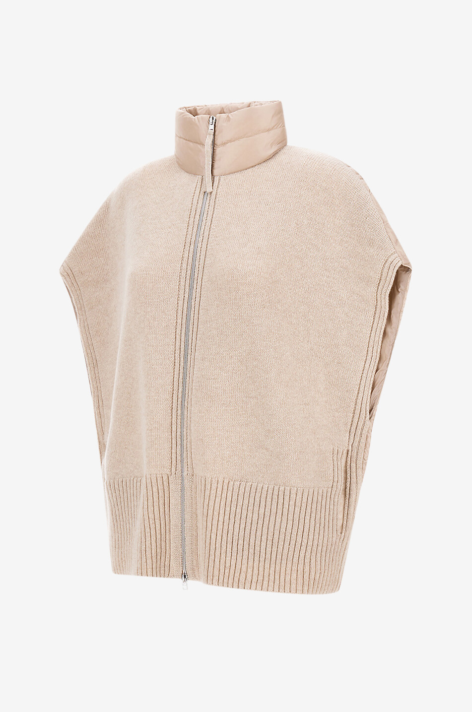 HERNO Poncho en maille et nylon Ultralight Resort Femme Beige clair 8