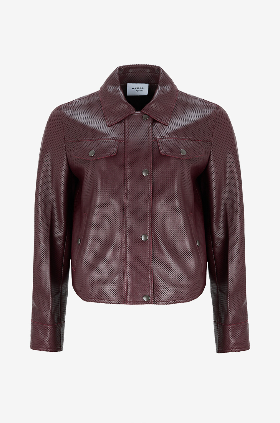 Veste chemise raccourcie en cuir Pin Dot