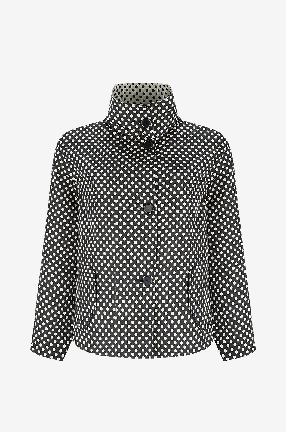 AKRIS PUNTO Wendbare Jacke mit Stehkragen Polka Dot Damen BUNT 1