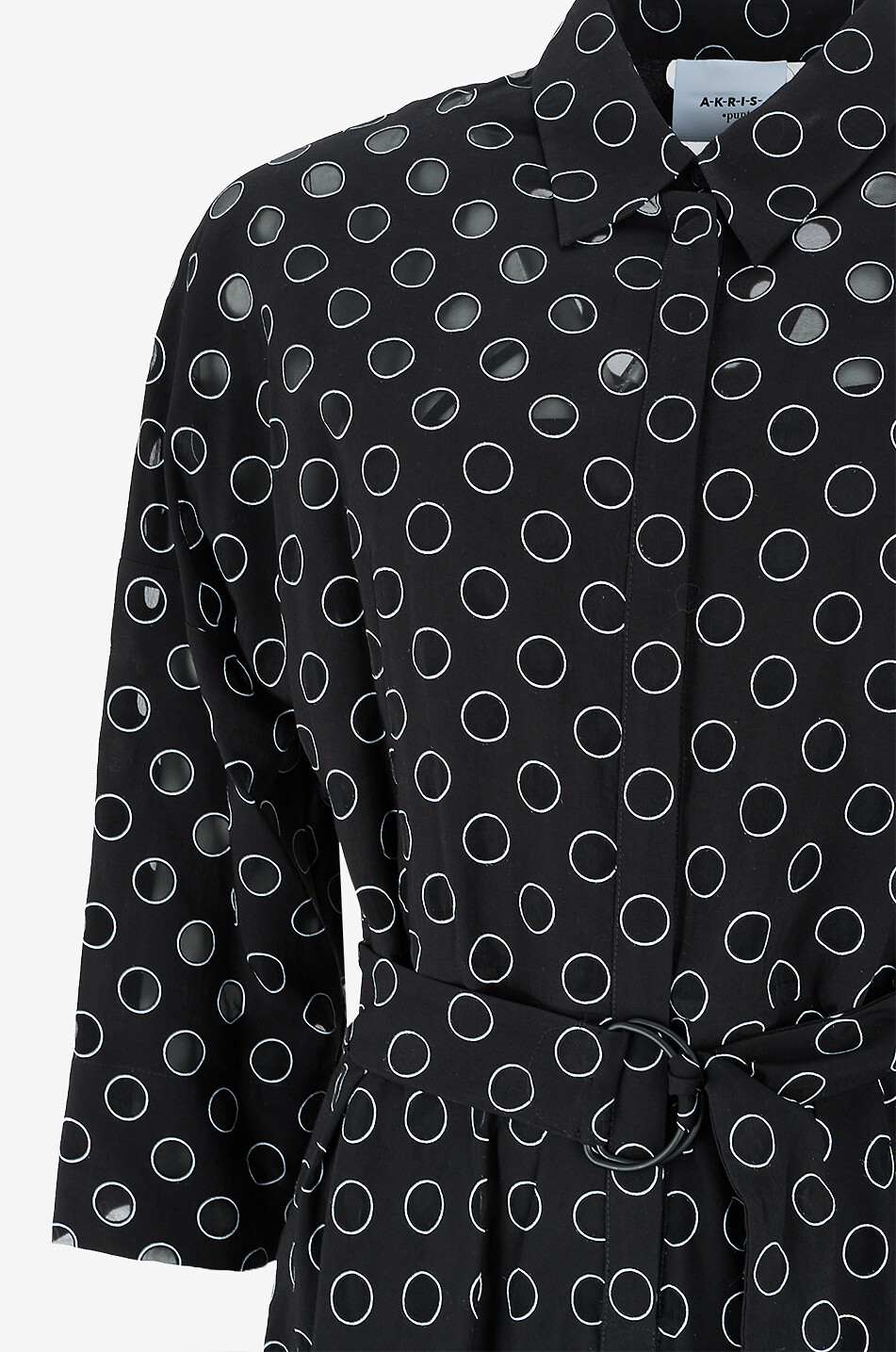 AKRIS PUNTO Polka Dot cut-out midi shirt dress Women MULTI COLOURED 3