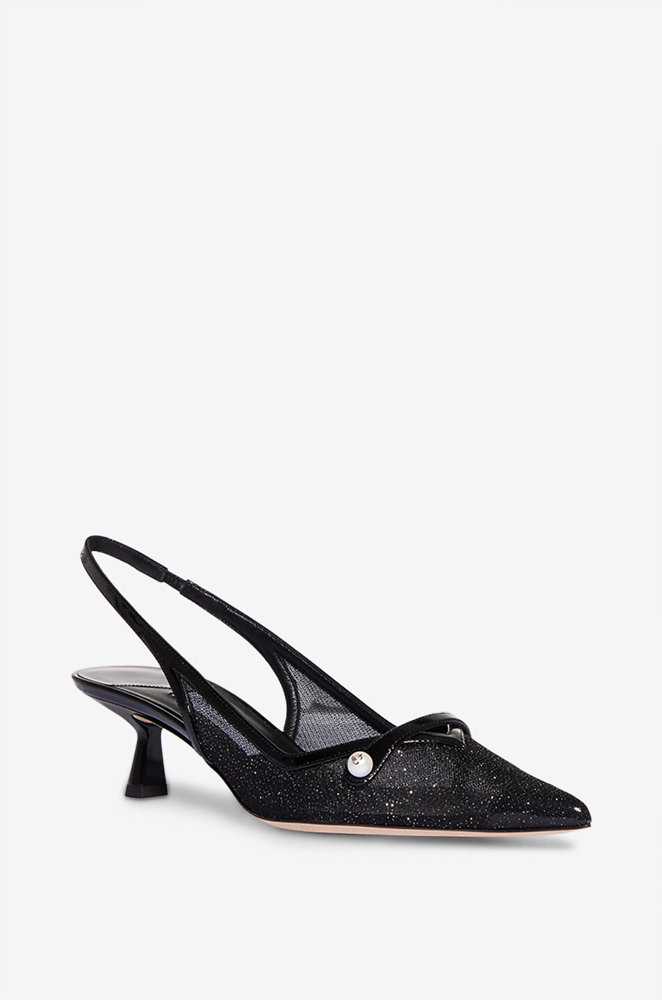 JIMMY CHOO Slingback-Pumps aus Mesh und Leder Amita 45 Damen SCHWARZ 1