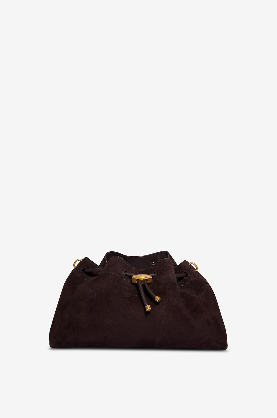 JIMMY CHOO Bon Bon E/W suede bucket bag Women BROWN 1