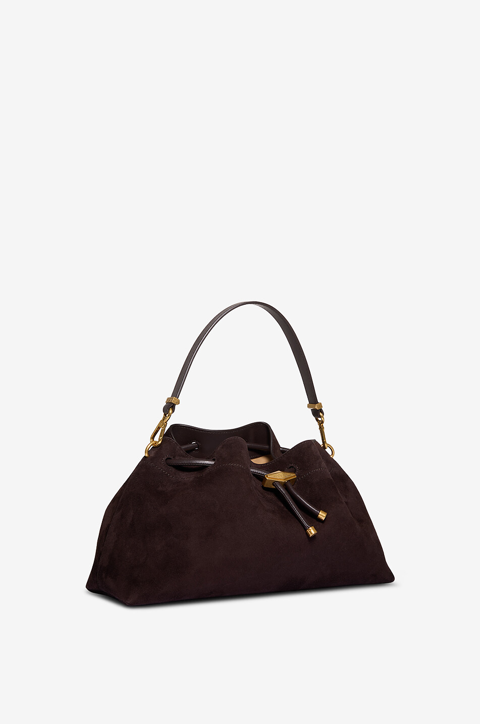 JIMMY CHOO Bon Bon E/W suede bucket bag Women BROWN 2